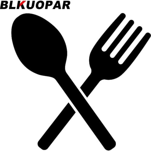 BLKUOPAR for Spoon Cafe Car Stickers Fashionable Occlusion Scratch Decals Waterproof Caravan Refrigerator Decor Car Label