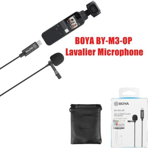 BOYA BY-M3-OP Lavalier Microphone for DJI OSMO POCKET Stabilizer Gimbal USB Type-C Vlog Film Video Recording Mic