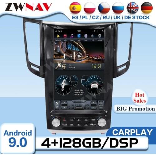 Carplay Tesla Screen Android Multimedia For Infiniti FX35 2009 2010 2011 2012 2013 Car GPS Radio Receiver Audio Stereo Head Unit