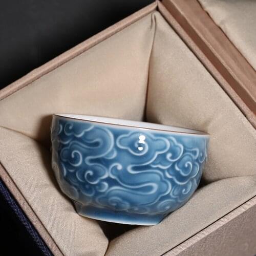 90ml Kung Fu Tea Cup Ceramic Master Cups Teacup Porcelain Tea Bowl Water Drinkware Teaware Teacups for Friend Gift Home Decor