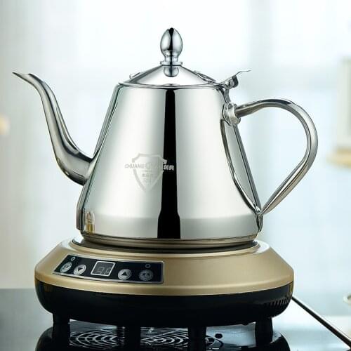 Stainless Steel Teapots Home Simple Samovar Thick Flat Bottomed Tea Cookers Large Boiling Kettles Tetera Stove Kettle EI50TP