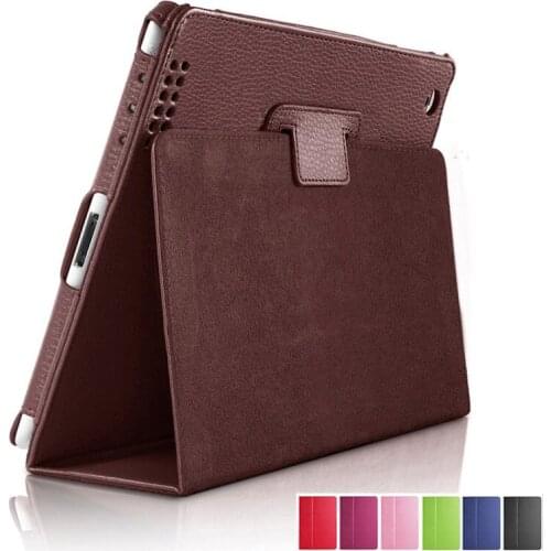 For Apple ipad 2 3 4 Case Auto Sleep /Wake Up Flip Litchi PU Leather Cover For New ipad 2 ipad 3 Smart Stand Holder Folio Case