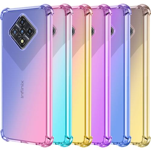 INFINIX Zero 8 Luxury Shockproof Gradient Silicone Soft TPU Case Ultra Thin Slim Cover for Infinix Note 7 8 Hot 8 9 10