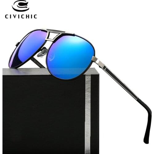 CIVICHIC Classic Frog Mirror Glasses Driving Polarize Sunglasses Metal Frame Eyewear Hipster Oculos De Sol Pilot Cool Gafas E190
