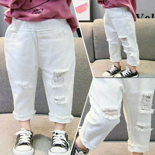 2021 new spring autumn summer Girls Kids Boys Hole jeans comfortable cute baby Clothes Children Clothing
