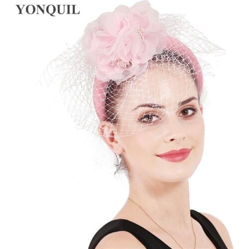 Elegant Bride Wedding Fascinators Bridal Women Elegant Headwear Veils Headbands Accessories Girs Party Tea Flower Headdress
