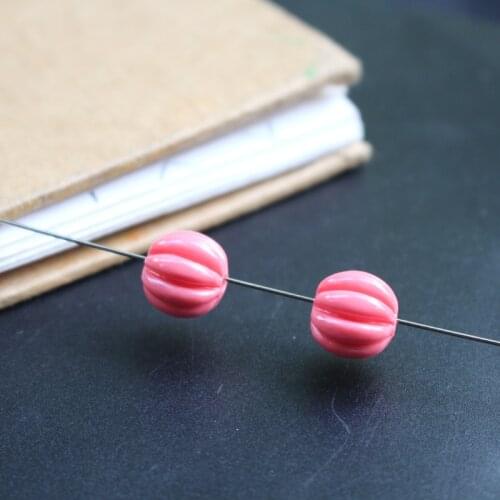 20Pcs 10mm Artificial Coral beads Pumpkin Beads Yellow Pink Color for jewelry Bracelet Necklace Earring Mobile Beads DIY