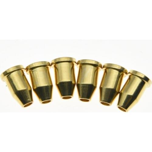 KAISH Set of 6 Gold String Thru Body 1/4" TL Guitar String Mounting Ferrules