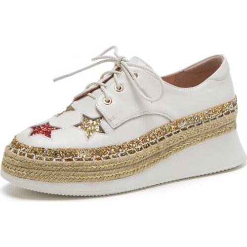 Kanseet Women Shoes Wholesale Platform Pumps New Design Popular Shoes Hot Genuine Leather Handmade Round Toes Mid Heels Shoes