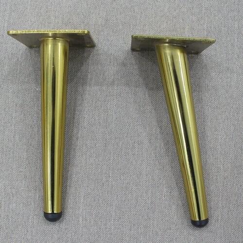Furniture parts metal furniture leg aureate Tapered Sofa Cupboard Cabinet Furniture Leg golden Coffee tea bar Stool chair Leg
