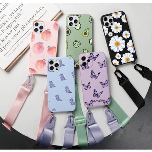 Necklace Lanyard Soft Cases For Samsung Galaxy A51 A71 A50 A12 A21S S21 A22 S20 FE A52 A32 A31 A10 S10 Plus A40 Ultra A72 Fundas