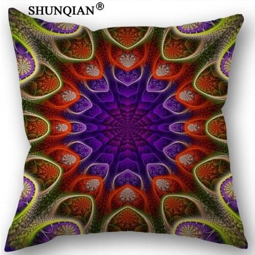 Custom Mandala Cotton Linen Square Zippered Pillow Cover For Office,Family Customize Your Picture 45x45cm