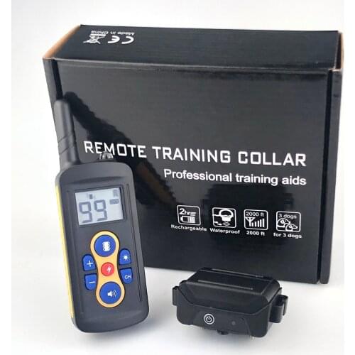 Dog Training Collars 600M Waterproof Rechargeable Remote Control Dogs Electric Shock Bark Stop Training Collar with LCD Display
