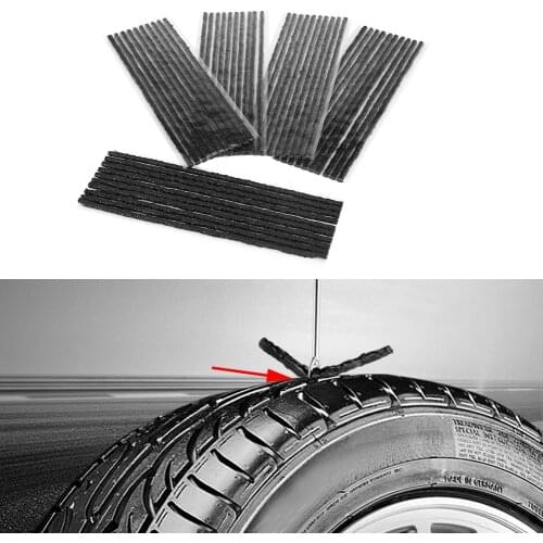 Tire Repair Rubber Strip 50pcs Black Tubeless Tyre Tire Puncture Repair Seal Rubber Strips Car Motorcycle 200*3.5mm Dropshipping