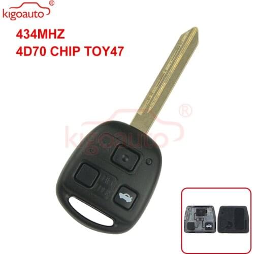 Denso( not Valeo) Kigoauto Remote key 3 button TOY47 blade 434mhz 4D70 chip for Toyota Avensis 2004 2005 2006 2007 2008 2009