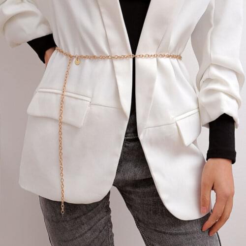 New Women Metal Chain Retro Belt Fashion High Waist Hip Coin Charms Waistband Body Chain