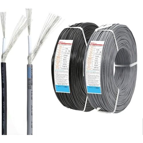 Gray UL1185 Single Core Shielded Wire 26 24 22 20 18 16 14AWG American Standard Electronic Wire Tinned Copper 300V