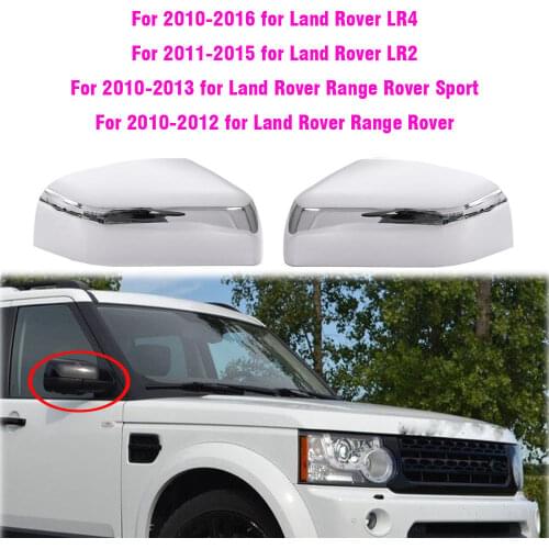 Replacement Rearview Side Mirror Covers Cap For Land Rover LR2 LR4 Range Rover Sport Gloss Black Bright Chrome