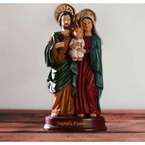 Holy Family Statues Figure Child Jesus Christ Figurine Home Decorative Sculptures Catholic Church Souvenirs Gifts