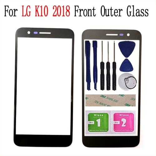Touch Panel Glass For LG K10 2018 K11 K10+ K30 X4+ X4 Plus X410 LCD Front Screen Outer Glass Lens Replacement Repair Parts