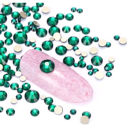 1440Pcs Mixed All Sizes Flatback Nail Art Rhinestones Crystal Non Hotfix Round Shape Dress Clothes Decoration DIY Accessories