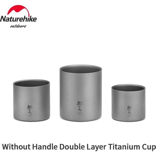Naturehike Double-wall Titanium Cup Insulated Outdoor Camping Anti-scalding Mug Tableware Mini portable cooktable