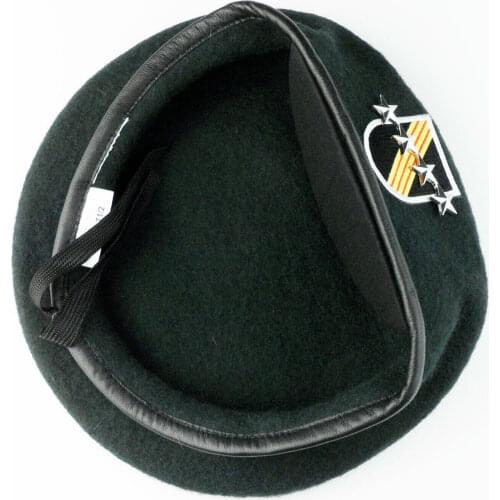 Green Beret U.S. Army Special Forces Hat with Silvery Stars Badge Wool Military Store