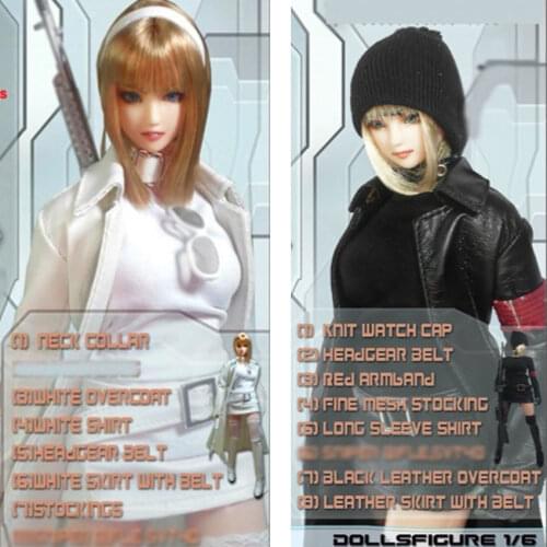 1/6th Scale White leather female battle suit For 1/6th Action Figure