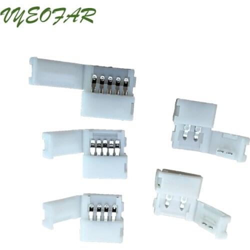 10pc/lot LED Strip Connector 2pin 8mm 2pin 10mm 4pin 10mm 5pin 12mm Free Welding Led Strip Middle Connector for 3528/5050 Strip