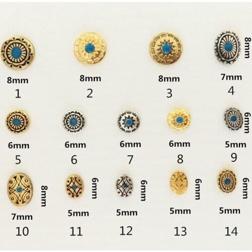 100pcs/bag 2016 Newest Japan Vintage Bohemia Styles Metal Alloy 3D Nail Art Deco Charm Jewelry Nail Tips DIY Nail Tools