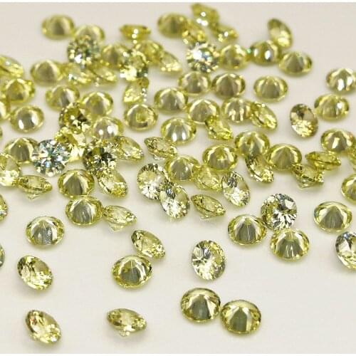 200pcs Per Lot AAAAA Cubic Zirconia Gems 1.2mm 1.75mm Round Brilliant Cut 1-3mm Loose Olive Yellow CZ Stone