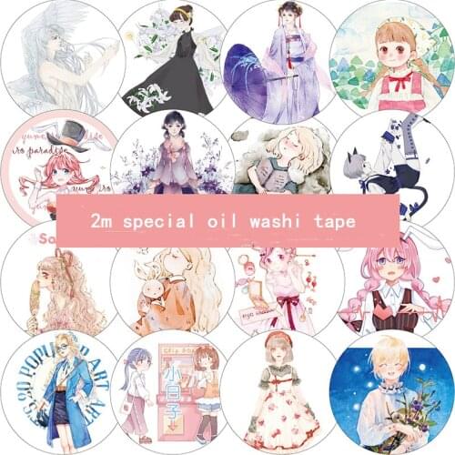 22 Designs Star Girls Special Oil Washi Tapes Bullet Journal Masking Tape Adhesive Tape DIY Scrapbooking Washi Stickers