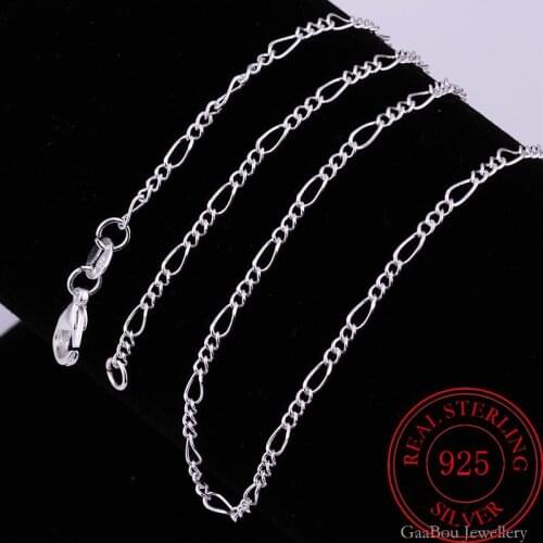 5pcs/lot 925 Sterling Silver Charm Chain Necklace For Women 2mm 16/18/20/22/24/26/28/30 Inch Fashion Wedding Party Jewelry