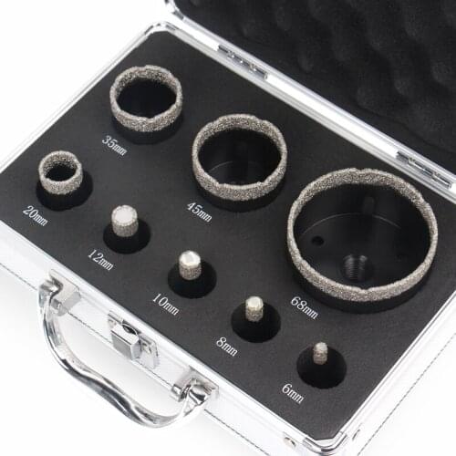 8PCS/Set 6/8/10/12/20/35/45/68mm M14 Vacuum Brazed diamond Hole Saw Core Drill Bit For Marble Tile Ceramic Granite
