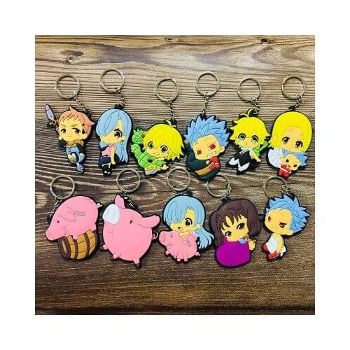 Seven Role Fashion Anime Toy Figures Keychain Cartoon Keyholder Birthday Unisex Gifts New