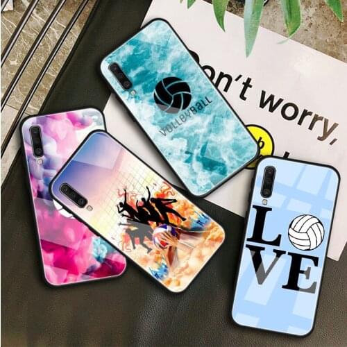 Volleyball Tempered Glass Case For Samsung Galaxy A10S A10E A20S A20E A30S A40 A50S A60 A70 A80 A90 A6 A7 A8 Shell