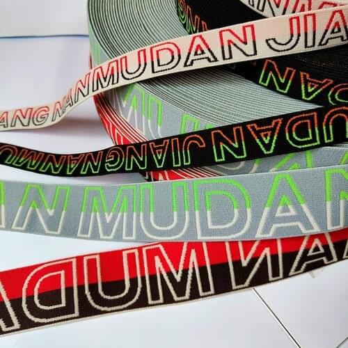 1 Size Letter Elastic Band 20~40mm Jacquard Color Matching Pattern Webbing Childrens Headwear Clothes DIY Sewing Accessories
