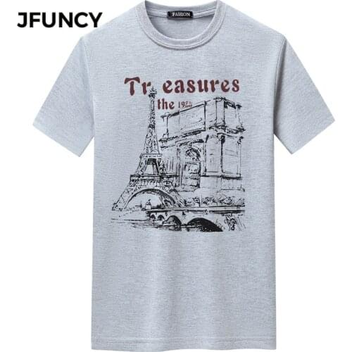 JFUNCY Oversize Man Tshirt Harajuku Mens Clothes Top Summer Short Sleeve Streetwear Teenagers Graphic Tee Shirts Male T-shirt