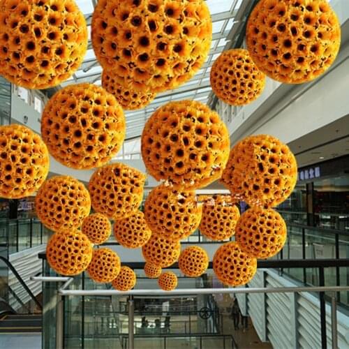 15 To 40CM Dia Artificial Silk Flower Sunflower Kissing Ball For Party Kindergarten Holiday Hanging Ornament 10Pcs