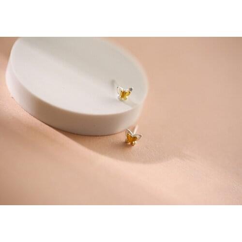 Delicate Jewelry Mini Butterfly Earrings New Fashion Hot Sale Two Color Metal Earrings For Girl Woman Gifts
