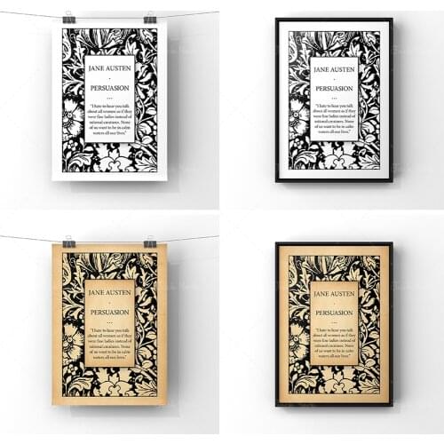 Jane Austen Book Title Page Print | Persuasion Book Cover Art Poster | Classic English Literary Wall Decor | Unframed Print