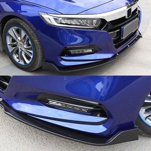 Front Bumper Lip Body Kit Spoiler For Honda Accord 2018-2020 3PCS Matte Black Lower Diffuser Guard Deflector Lips