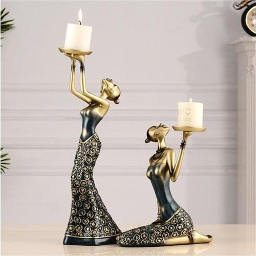 Creative Beauty Candle Holder Polyresin Kitchen Restaurant Romantic Candlestick Christmas Halloween Bar Party Home Decoration