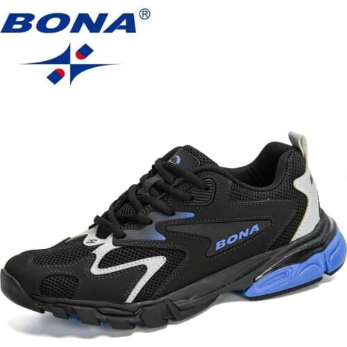 BONA 2021 New Designers Fashion Sneakers Running Shoes Men Sports Footwear Male Fashion Jogging Trainers Mansculino Walking Shoe