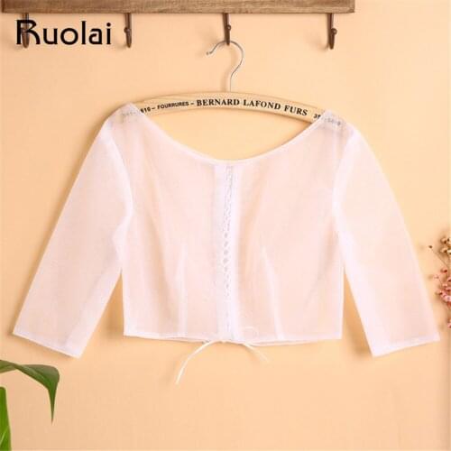 New Scoop Half Sleeves Wedding Jacket Tulle Lace Boleros Wedding Wraps Lace Up Back Bridal Jacket Wedding Accessories FJ25