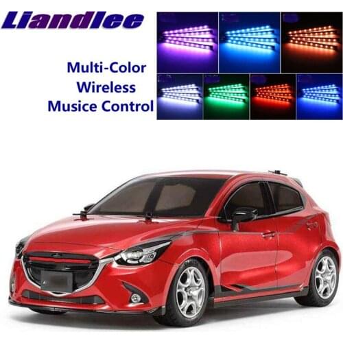 LiandLee Car Glow Interior Floor Decorative Atmosphere Seats Accent Ambient Neon light For Mazda2 Demio DJ MK4 2014~Onwork