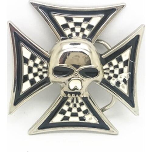 Plating bright cross skull belt buckle metal belt clip Belt Accessories