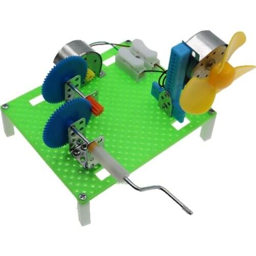 Upgrading Accelerated Hand-operated Generator Fan Lighting Teenagers Teaching Puzzle Hand-made Toys Science Popular Model Making