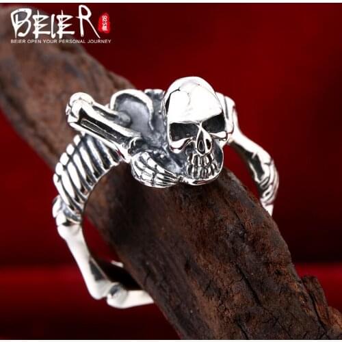 Beier jewelry 2015 new style Unique skeleton shape man ring D1089