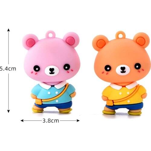 2021 Mini Soft Glue Backpack Bear Home Decoration Accessories for Living Room Fairy House Garden Miniatures Miniature Animals